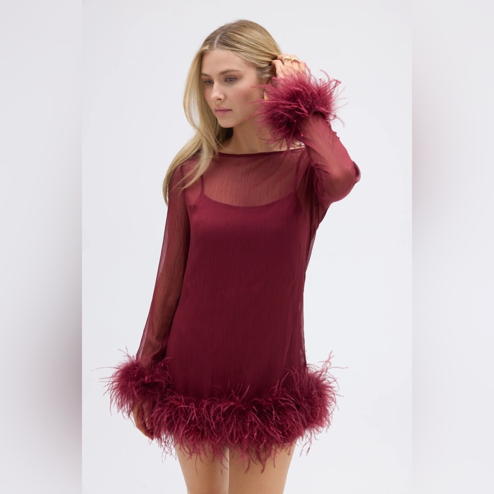 NWT BUBISH FEATHER MINI DRESS